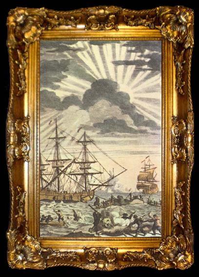 framed  unknow artist British valfangare in job pa Gronland about 1720, ta009-2